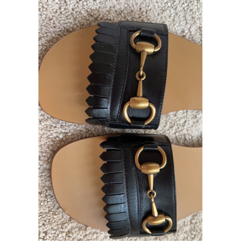 Gucci Black and Gold Sandals - Picture 9 of 13